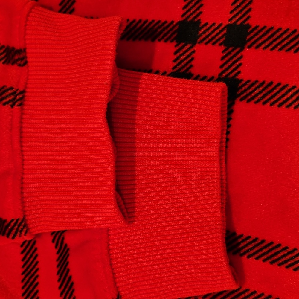 Cat & Jack Red and Black Plaid Velour Sweatshirt - Sz L (12/14) - Picture 6 of 7